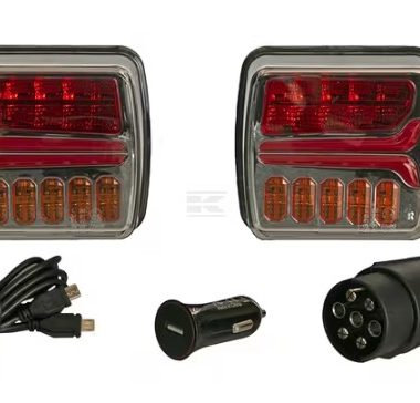 Wireless light set LED, square, 12V, Li-ion, magnetic, 110x103, 7-pin plug, Kramp