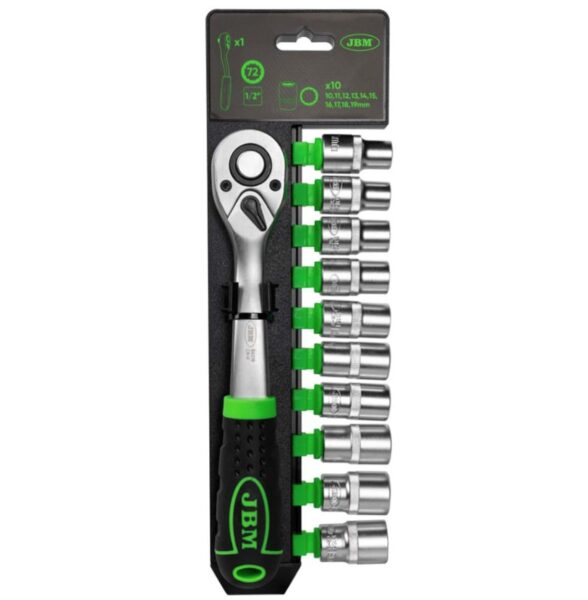 1/2" 72-TEETH RATCHET WITH 12-POINT SOCKETS