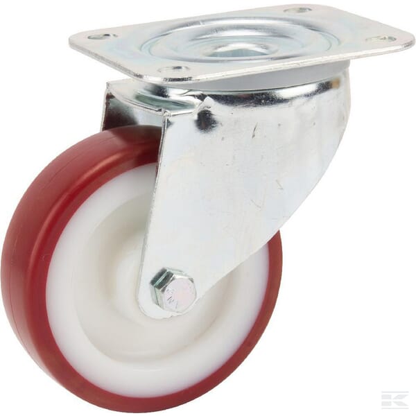 Caster wheel swivel, polyurethane wheel: Ø100x32mm, plate fitting: 105x85mm Load: 150kg, Tente