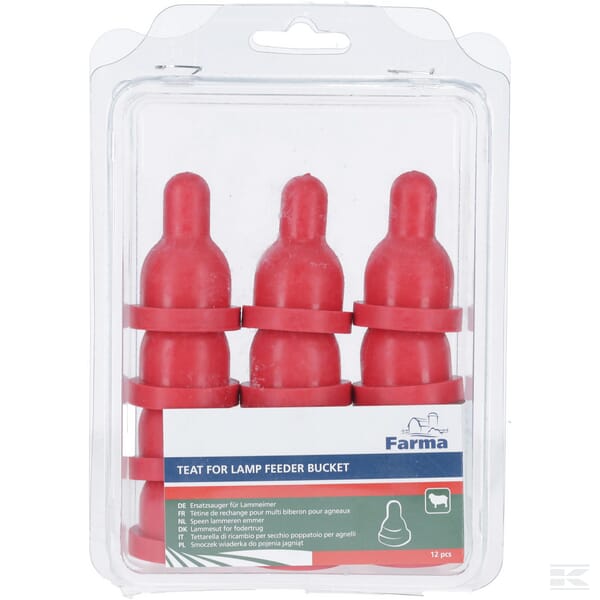 Spare teat red, for lamb feed, 12x