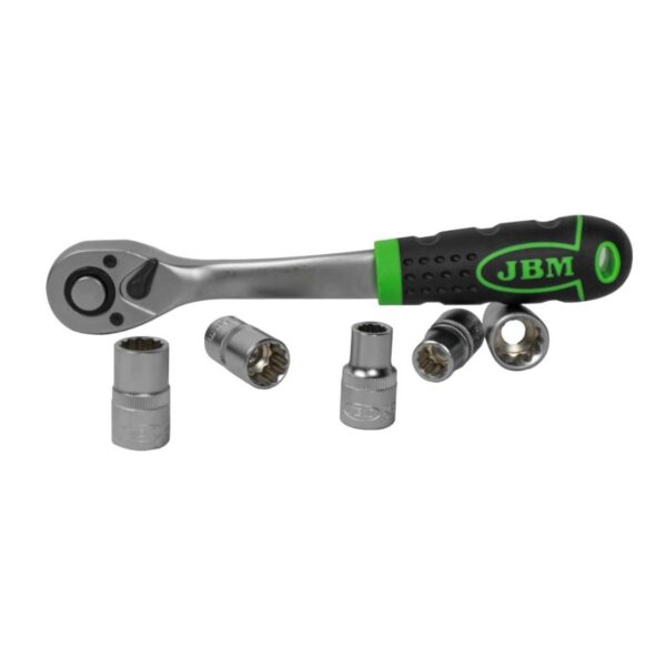 JBM 1/2" 72-TEETH RATCHET WITH 12-POINT SOCKETS - Image 2