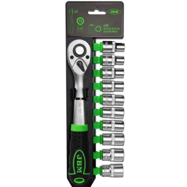 JBM 1/2" 72-TEETH RATCHET WITH 12-POINT SOCKETS
