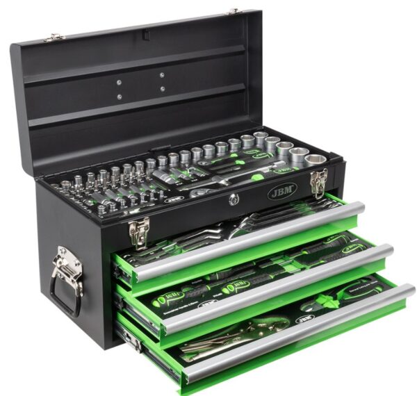 JBM METAL TOOL BOX 143 PIECES - ZINC FINISH