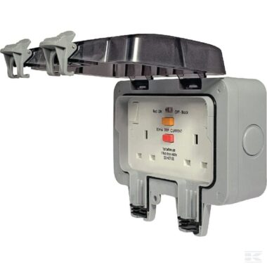 Socket, 2 gang, 13A RCD