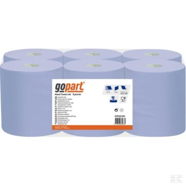 Paper towel, blue roll, 19cm x 150m, 2ply, outer Ø200mm, embossed, gopart