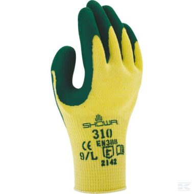 Work gloves yellow-green cotton 23cm long size 8/M Grip 310 by Showa
