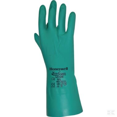 Work gloves green Nitrile 33cm long size 11/2XL NitriGuard Plus by Honeywell