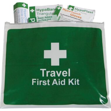 Travel first aid kit in vinyl zip wallet HSE
