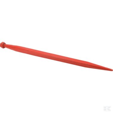 Loader tine, straight, square section 45x820mm, pointed tip with M30x2mm nut, red, Kverneland
