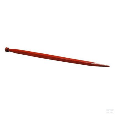 Loader tine, straight, square section 45x985mm, pointed tip with M30x2mm nut, red, Kverneland