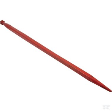 Loader tine, straight, square section 45x1240mm, pointed tip with M30x2mm nut, red, Kverneland
