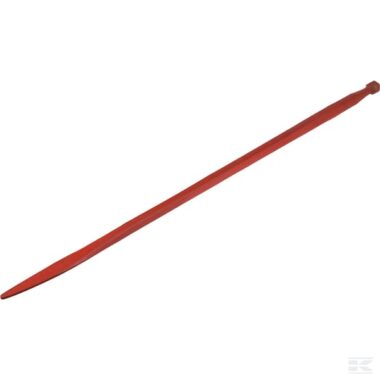Loader tine, straight, square section 44x1400mm, flattened tip with M30x2mm nut, red, Kverneland