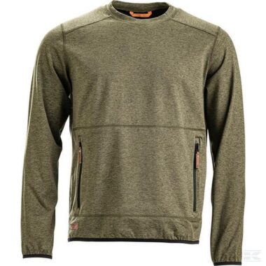Mens Fleece shirt O-neck, olive