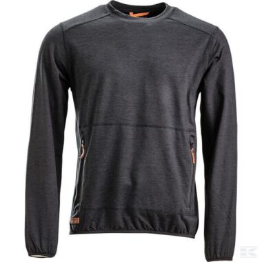 Mens Fleece shirt O-neck, charcoal