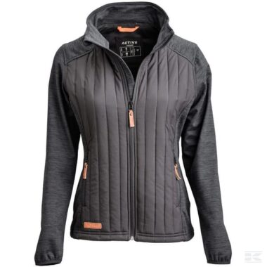 Ladies Hybrid/fleece jacket, charcoal
