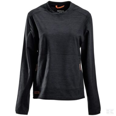 Ladies Fleece shirt O-neck, charcoal