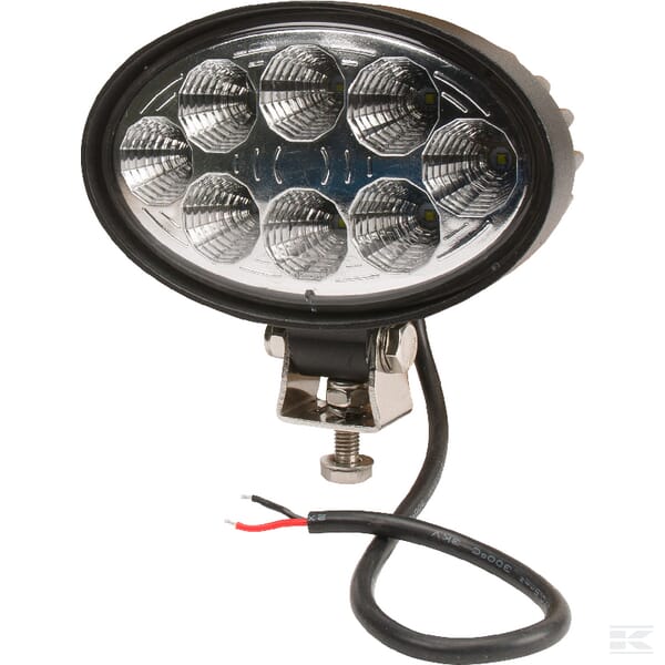 Work light LED, 24W, 2240lm, oval, 10/30V, 141.5x64.5x90mm, Flood, 8 LED's, Kramp