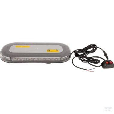 Warning Light bar LED, 126W, 12-24V, amber, bolt on, 365x173x36mm, 42 LED's, Kramp