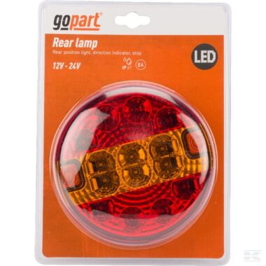 Rear light LED, round, 12-24V,