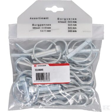 Linch pins and R-clips set small Kramp