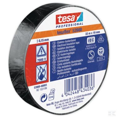 Electrical insulation tape soft-PVC, black, 33m x 19mm TesaFLEX®