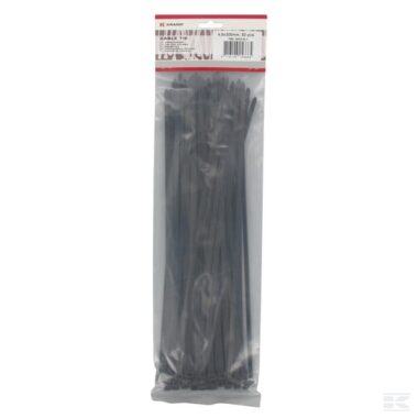 Cable tie 4.8x300mm, black, Polyamide, max. Ø 76mm, pack 50, Kramp