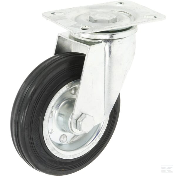 Caster wheel swivel, rubber wheel: Ø140x37.5mm, plate fitting: 115x85mm Load: 140kg, Ro-Carr