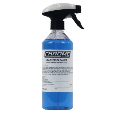 CHROME: Leather Cleaner (500ml) a blue spray bottle with a white label