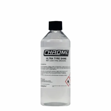 CHROME: Ultra Tyre Shine a clear plastic bottle with a black cap