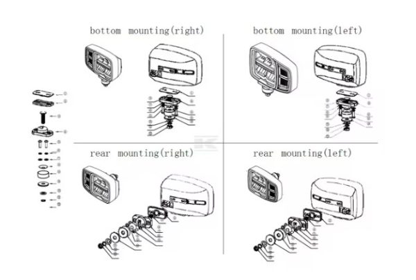 LA10215HEAT Headlight LED, rectangular, 12/24V, 220x197.2x80.5mm, Heated, High beam/Low beam, anti-snow, left - Image 4